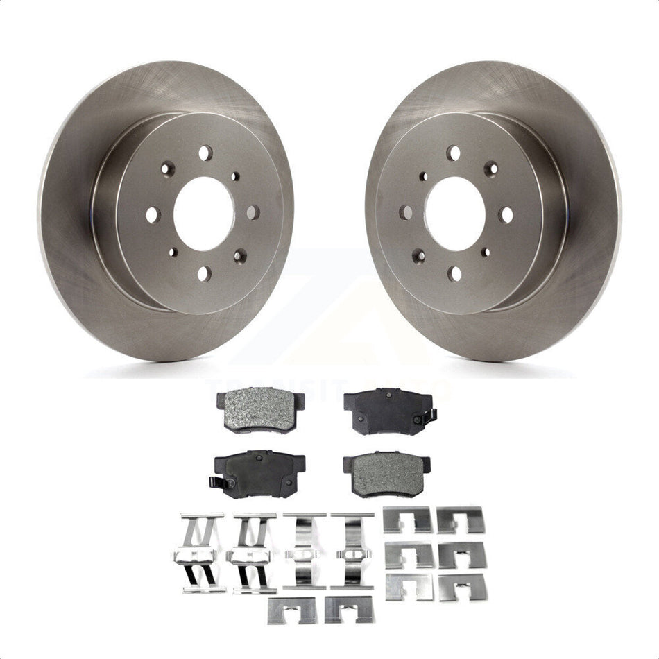 Rear Disc Brake Rotors And Semi-Metallic Pads Kit For Honda Civic Acura EL K8F-101766 by Transit Auto