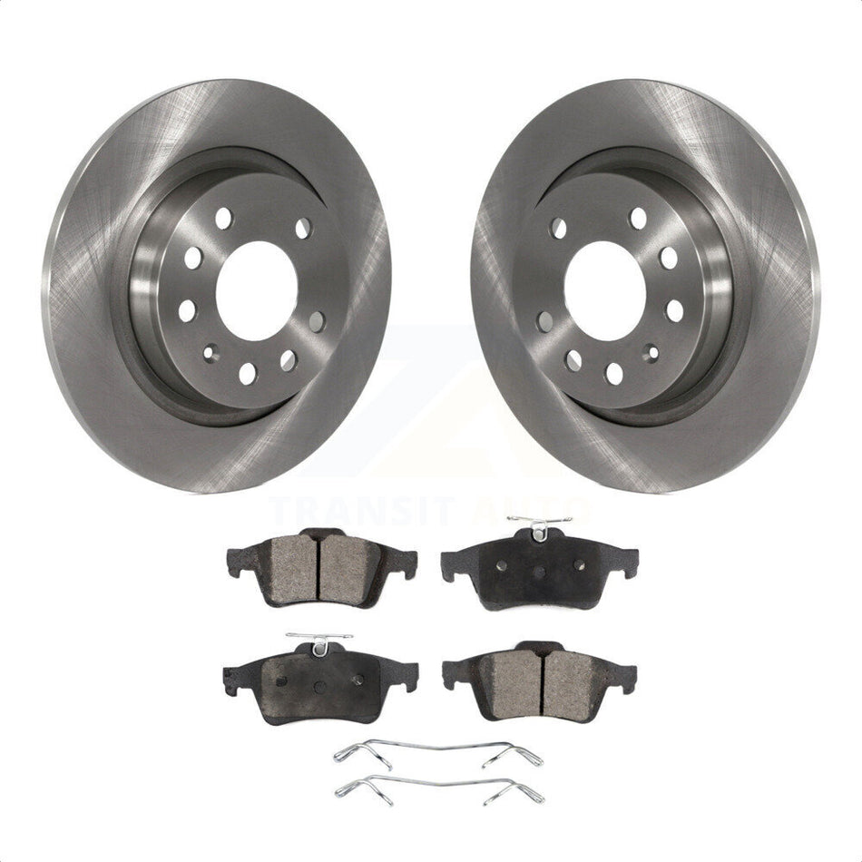 Rear Disc Brake Rotors And Semi-Metallic Pads Kit For Saab 9-3 9-3X With Solid Rotor K8F-101794 by Transit Auto