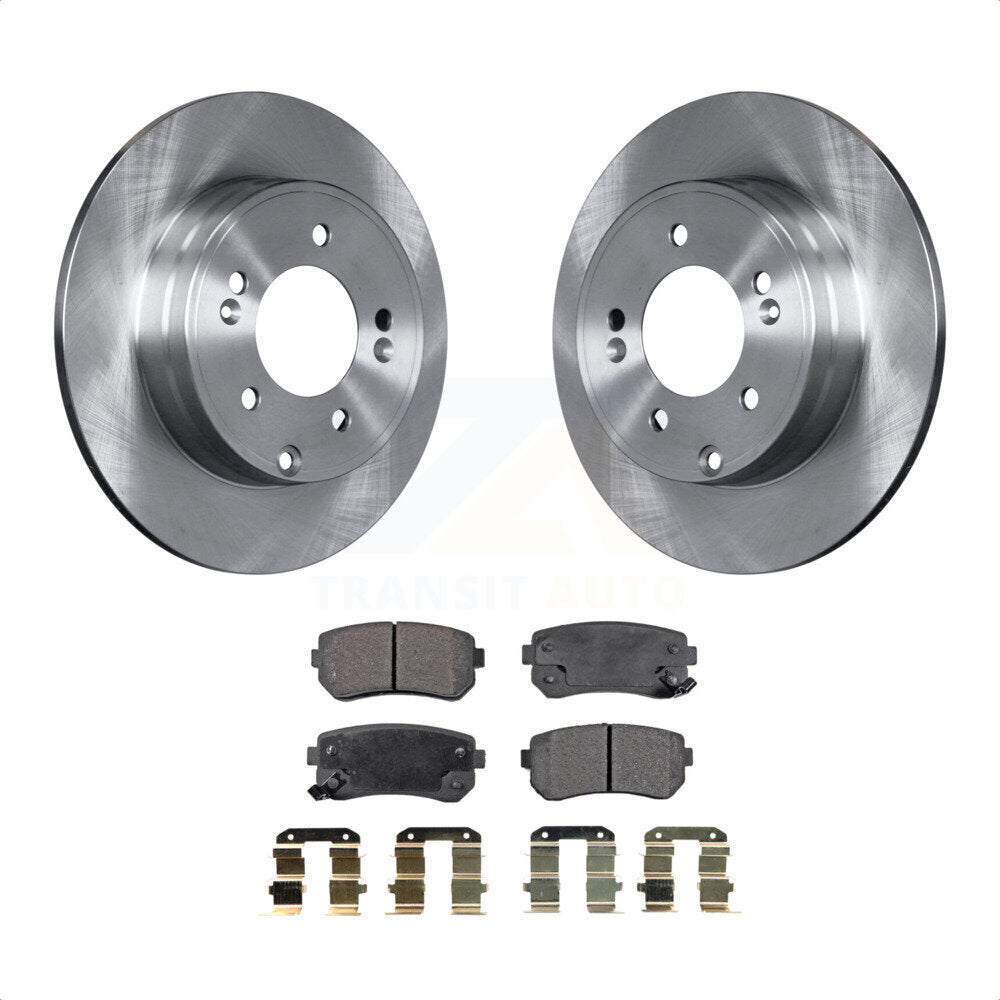 Rear Disc Brake Rotors And Semi-Metallic Pads Kit For Hyundai Sonata Tucson Kia Cadenza K8F-101817 by Transit Auto