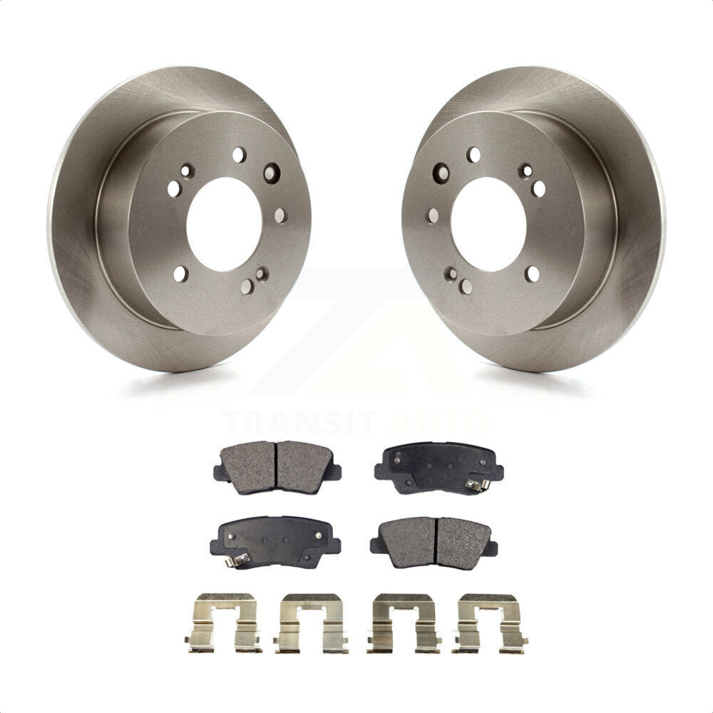 Rear Disc Brake Rotors And Semi-Metallic Pads Kit For 2010 Hyundai Elantra Sedan From 03 23 10 K8F-101843 by Transit Auto