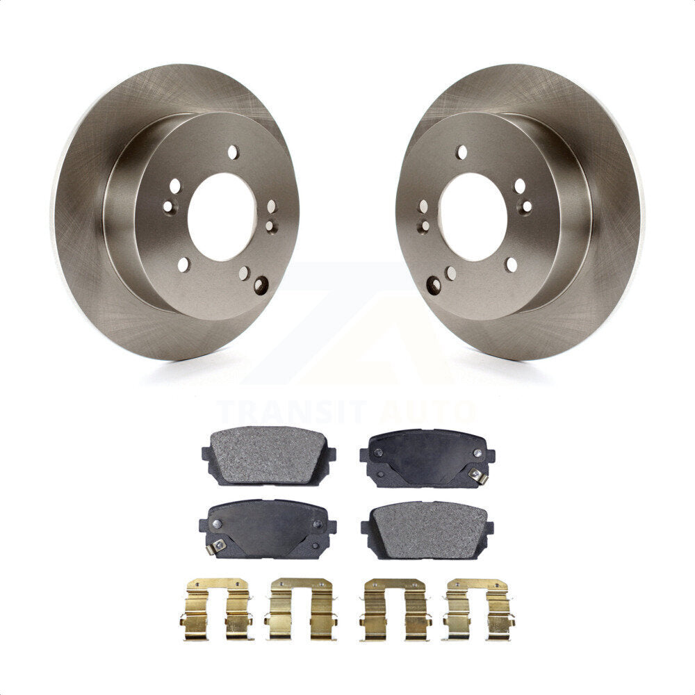 Rear Disc Brake Rotors And Semi-Metallic Pads Kit For 2007-2012 Kia Rondo K8F-101863 by Transit Auto