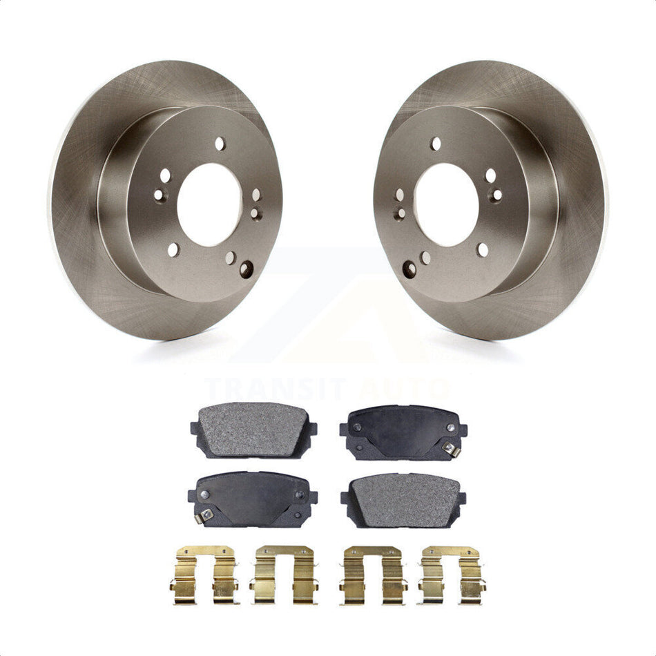 Rear Disc Brake Rotors And Semi-Metallic Pads Kit For 2007-2012 Kia Rondo K8F-101863 by Transit Auto