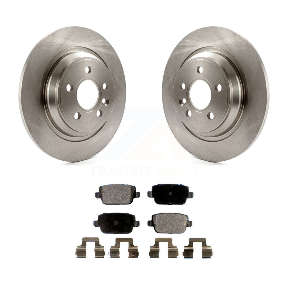 Rear Disc Brake Rotors And Semi-Metallic Pads Kit For 2008-2011 Volvo S80 FWD With Electric Parking K8F-101868 by Transit Auto