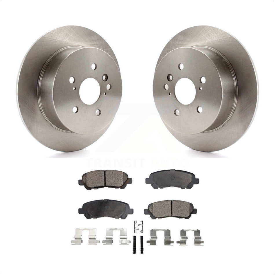 Rear Disc Brake Rotors And Semi-Metallic Pads Kit For 2008-2013 Toyota Highlander K8F-101871 by Transit Auto