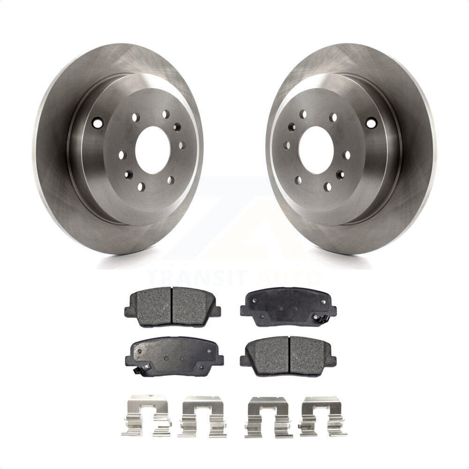 Rear Disc Brake Rotors And Semi-Metallic Pads Kit For 2009-2011 Kia Borrego K8F-101893 by Transit Auto