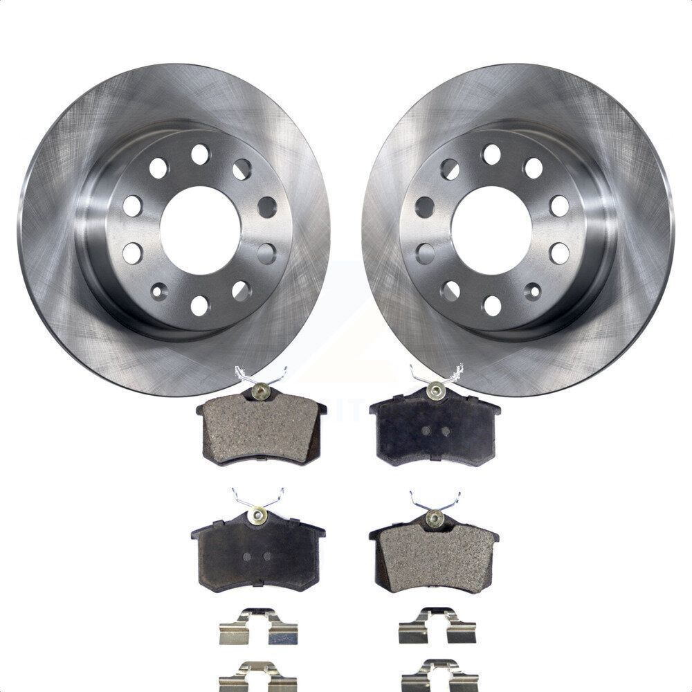 Rear Disc Brake Rotors And Semi-Metallic Pads Kit For 2011 Volkswagen Jetta With 253mm Diameter Rotor K8F-101912 by Transit Auto