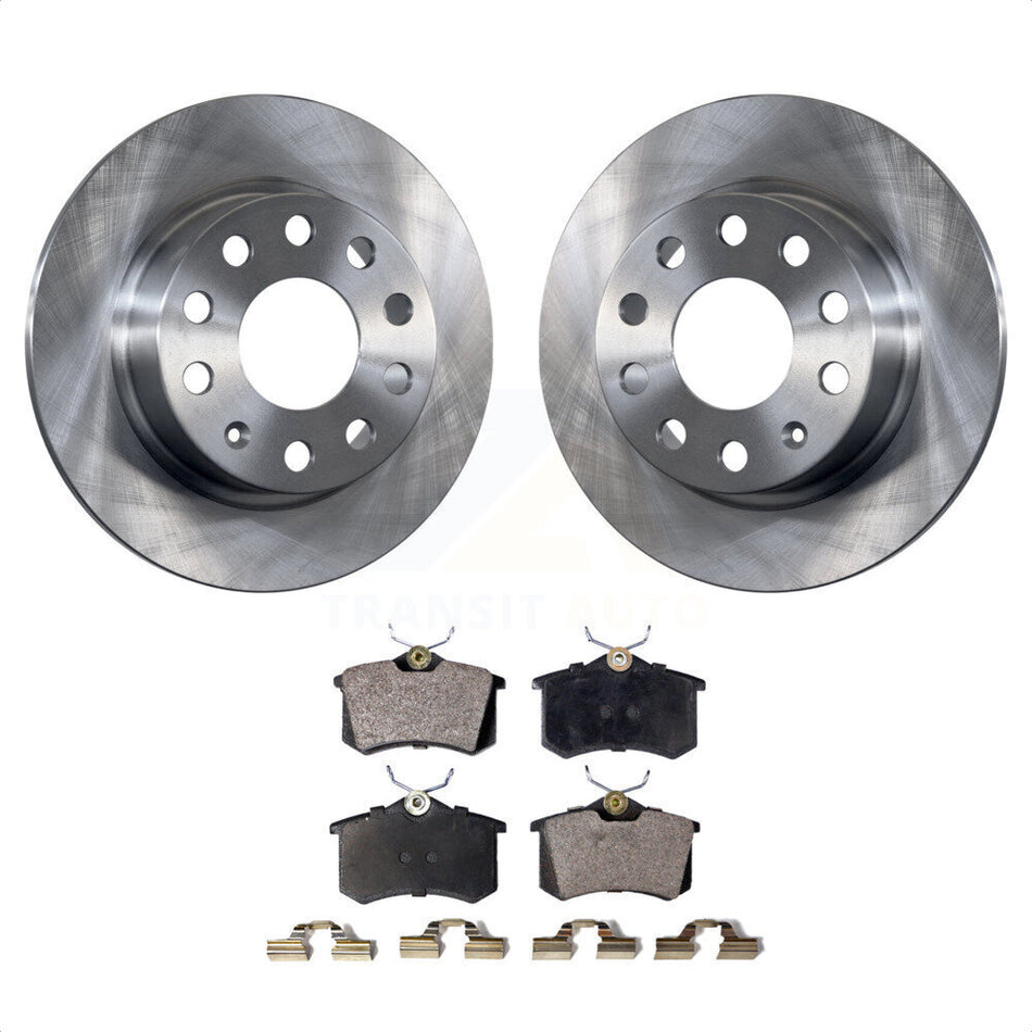 Rear Disc Brake Rotors And Semi-Metallic Pads Kit For Volkswagen Jetta Beetle Golf SportWagen K8F-101913 by Transit Auto