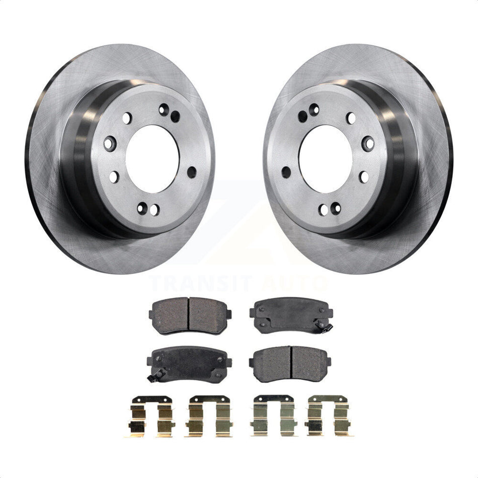 Rear Disc Brake Rotors And Semi-Metallic Pads Kit For Hyundai Elantra Tucson Kia Sportage K8F-101916 by Transit Auto