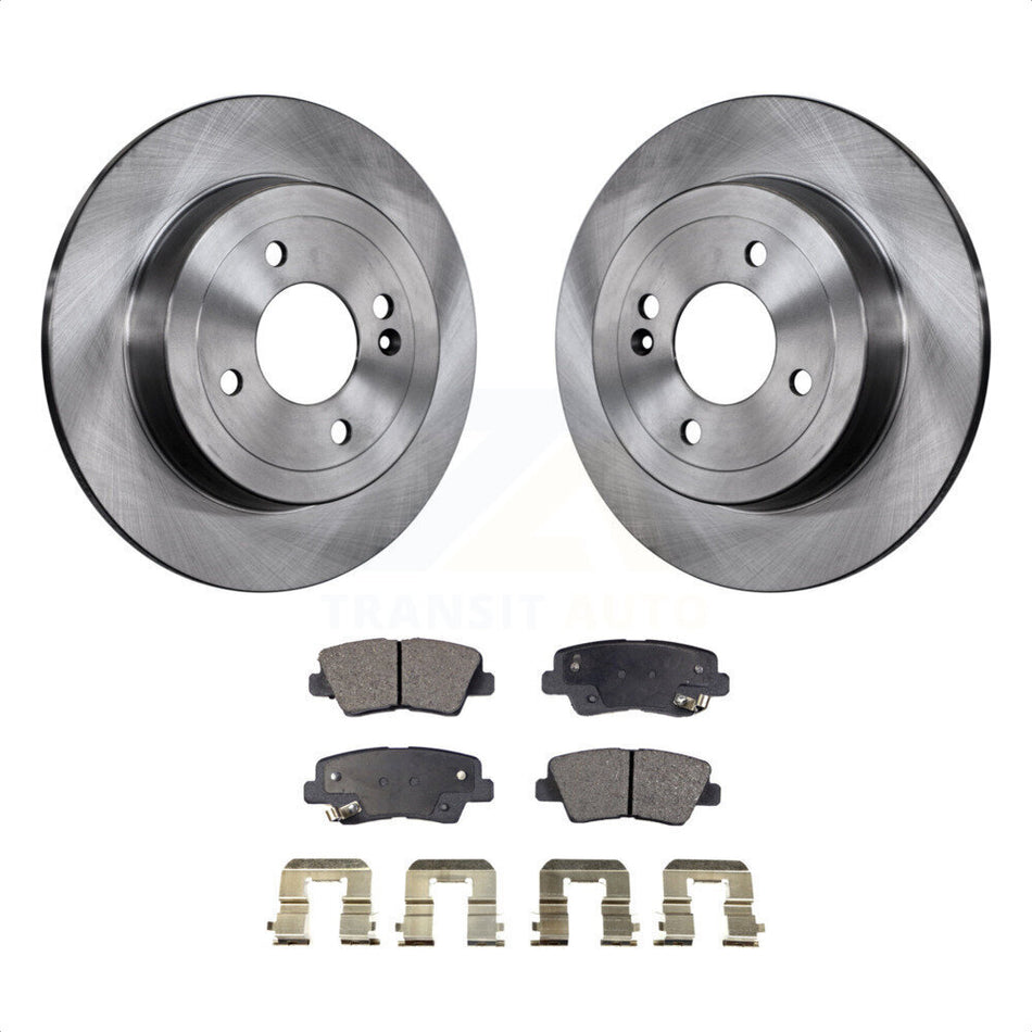 Rear Disc Brake Rotors And Semi-Metallic Pads Kit For 2011 Hyundai Accent K8F-101935 by Transit Auto