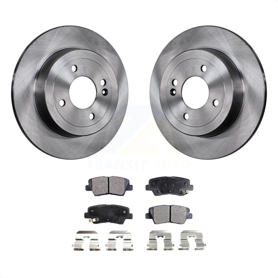 Rear Disc Brake Rotors And Semi-Metallic Pads Kit For Hyundai Accent Kia Rio K8F-101936 by Transit Auto