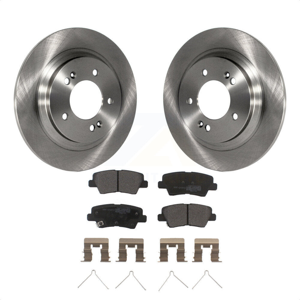 Rear Disc Brake Rotors And Semi-Metallic Pads Kit For Hyundai Sonata Kia Optima Elantra GT Soul EV Forte Forte5 K8F-101945 by Transit Auto