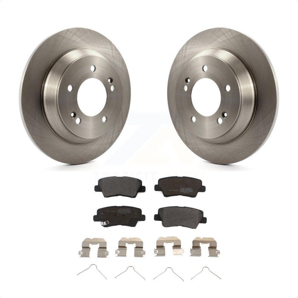 Rear Disc Brake Rotors And Semi-Metallic Pads Kit For 2014-2017 Kia Rondo With Manual Parking K8F-101974 by Transit Auto