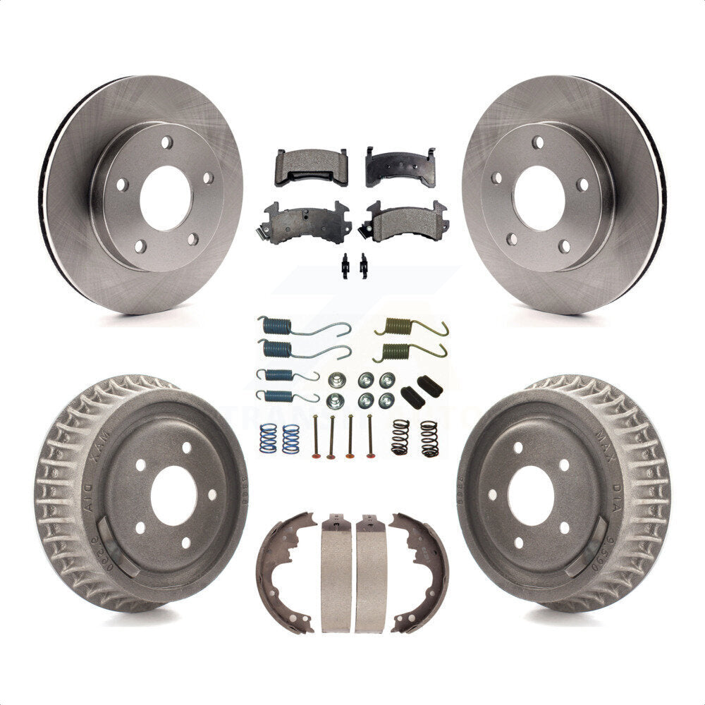 Front Rear Disc Brake Rotors Semi-Metallic Pads And Drum Kit (7Pc) For Chevrolet S10 GMC Sonoma Blazer Jimmy Oldsmobile Bravada Typhoon K8F-101987 by Transit Auto