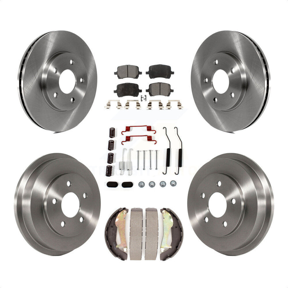 Front Rear Disc Brake Rotors Semi-Metallic Pads And Drum Kit (7Pc) For Chevrolet HHR K8F-102015 by Transit Auto