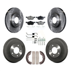 Front Rear Disc Brake Rotors Semi-Metallic Pads And Drum Kit (7Pc) For Ford Escape Mazda Tribute Mercury Mariner K8F-102032