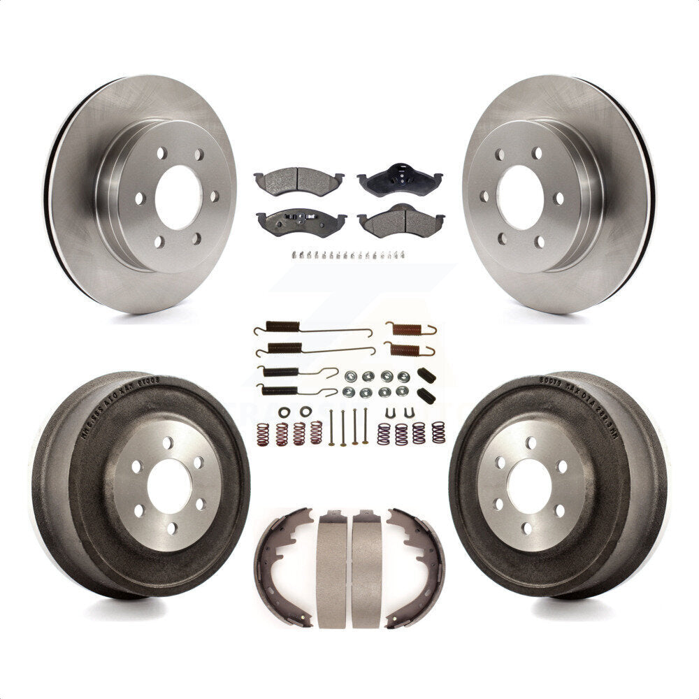 Front Rear Disc Brake Rotors Semi-Metallic Pads And Drum Kit (7Pc) For 2000-2002 Dodge Dakota Durango K8F-102048 by Transit Auto