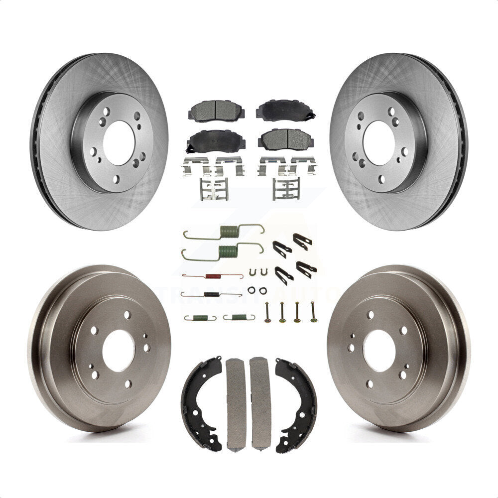 Front Rear Disc Brake Rotors Semi-Metallic Pads And Drum Kit (7Pc) For 1997-2001 Honda CR-V K8F-102064 by Transit Auto