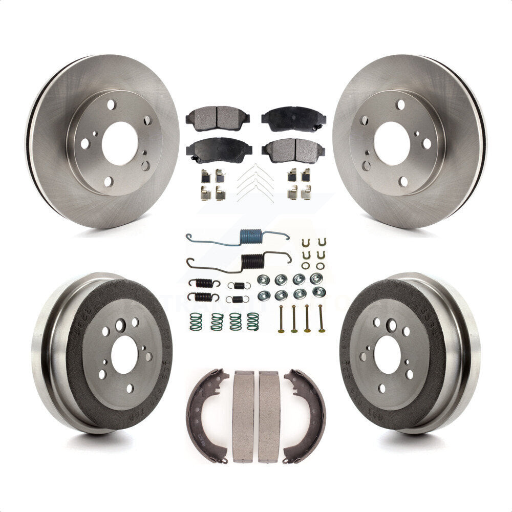 Front Rear Disc Brake Rotors Semi-Metallic Pads And Drum Kit (7Pc) For Toyota Camry 2.2L K8F-102087 by Transit Auto