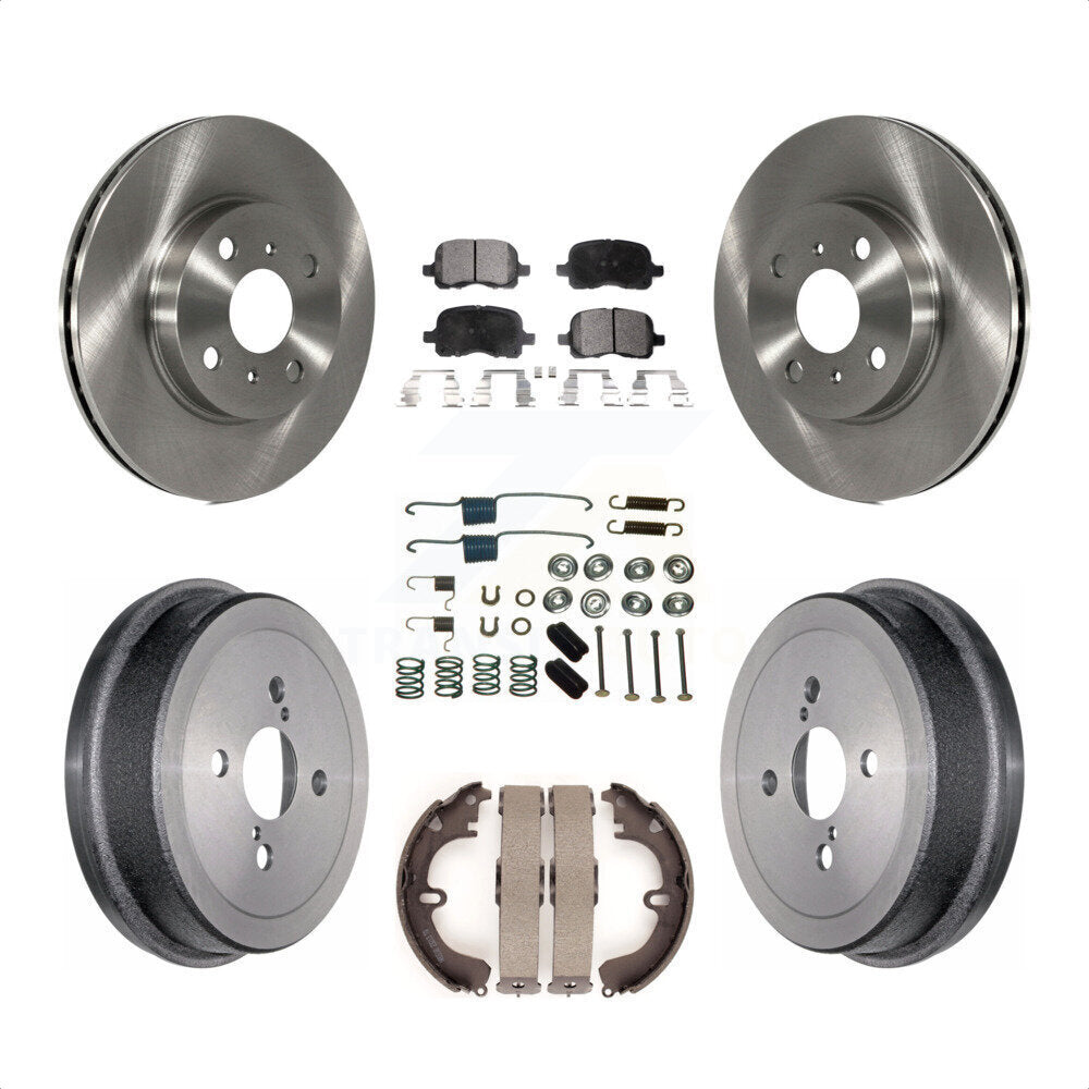 Front Rear Disc Brake Rotors Semi-Metallic Pads And Drum Kit (7Pc) For Toyota Corolla K8F-102090 by Transit Auto