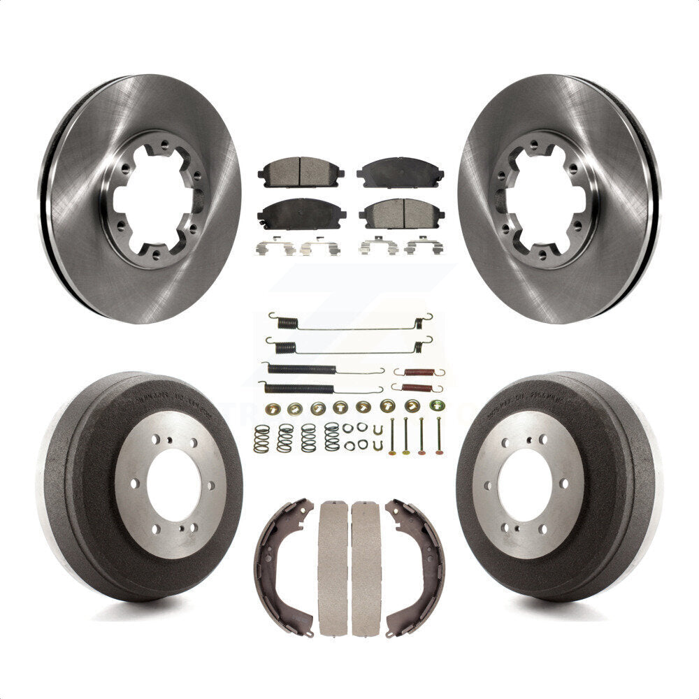 Front Rear Disc Brake Rotors Semi-Metallic Pads And Drum Kit (7Pc) For Nissan Pathfinder INFINITI QX4 K8F-102097 by Transit Auto