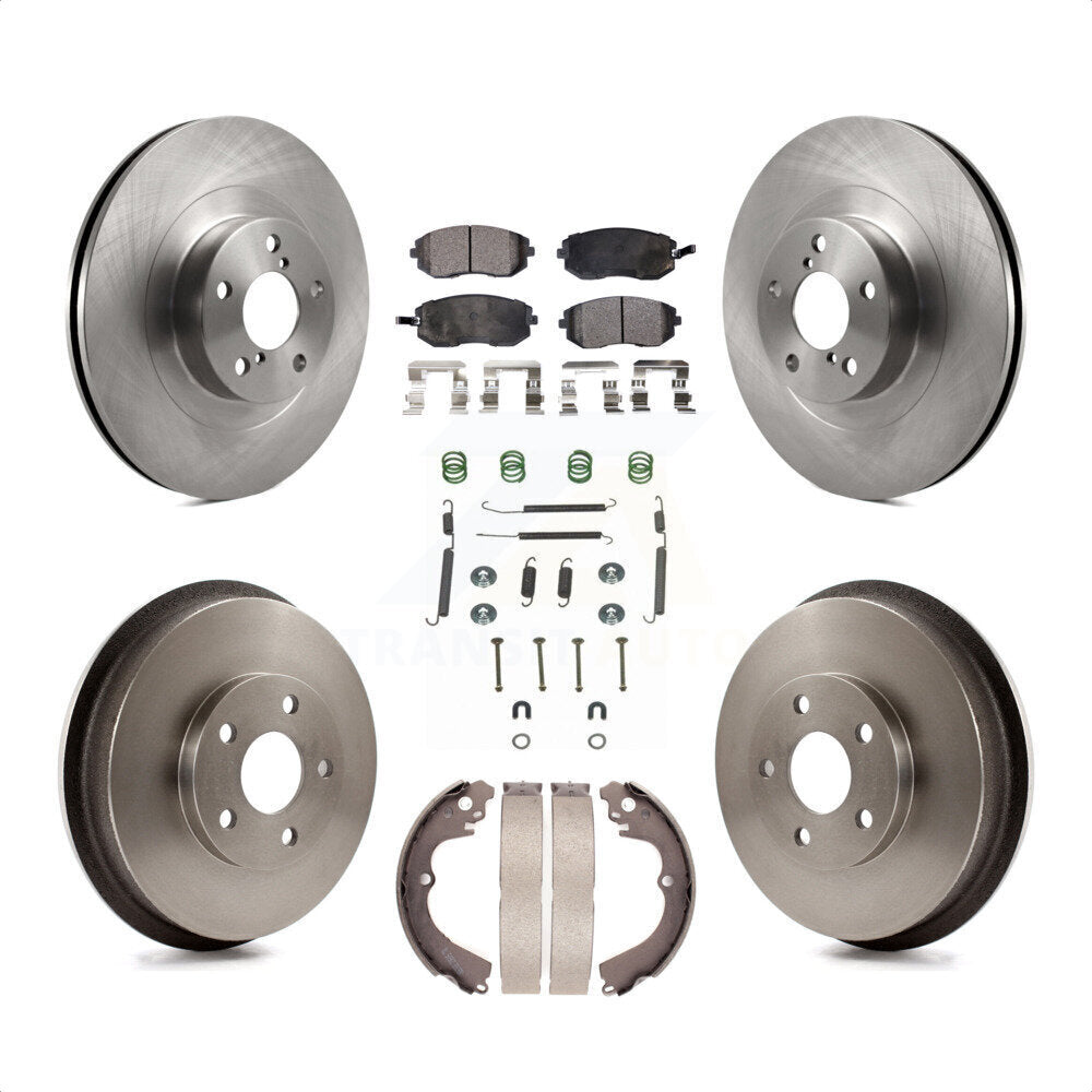 Front Rear Disc Brake Rotors Semi-Metallic Pads And Drum Kit (7Pc) For Subaru Forester Impreza K8F-102126 by Transit Auto