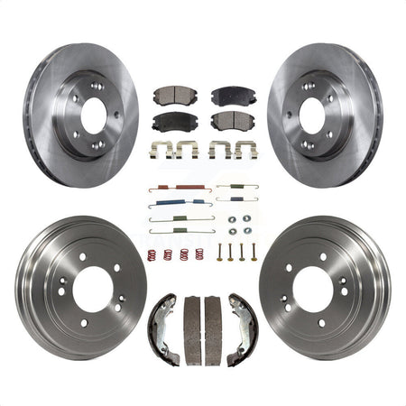 Front Rear Disc Brake Rotors Semi-Metallic Pads And Drum Kit (7Pc) For Hyundai Elantra K8F-102138 by Transit Auto