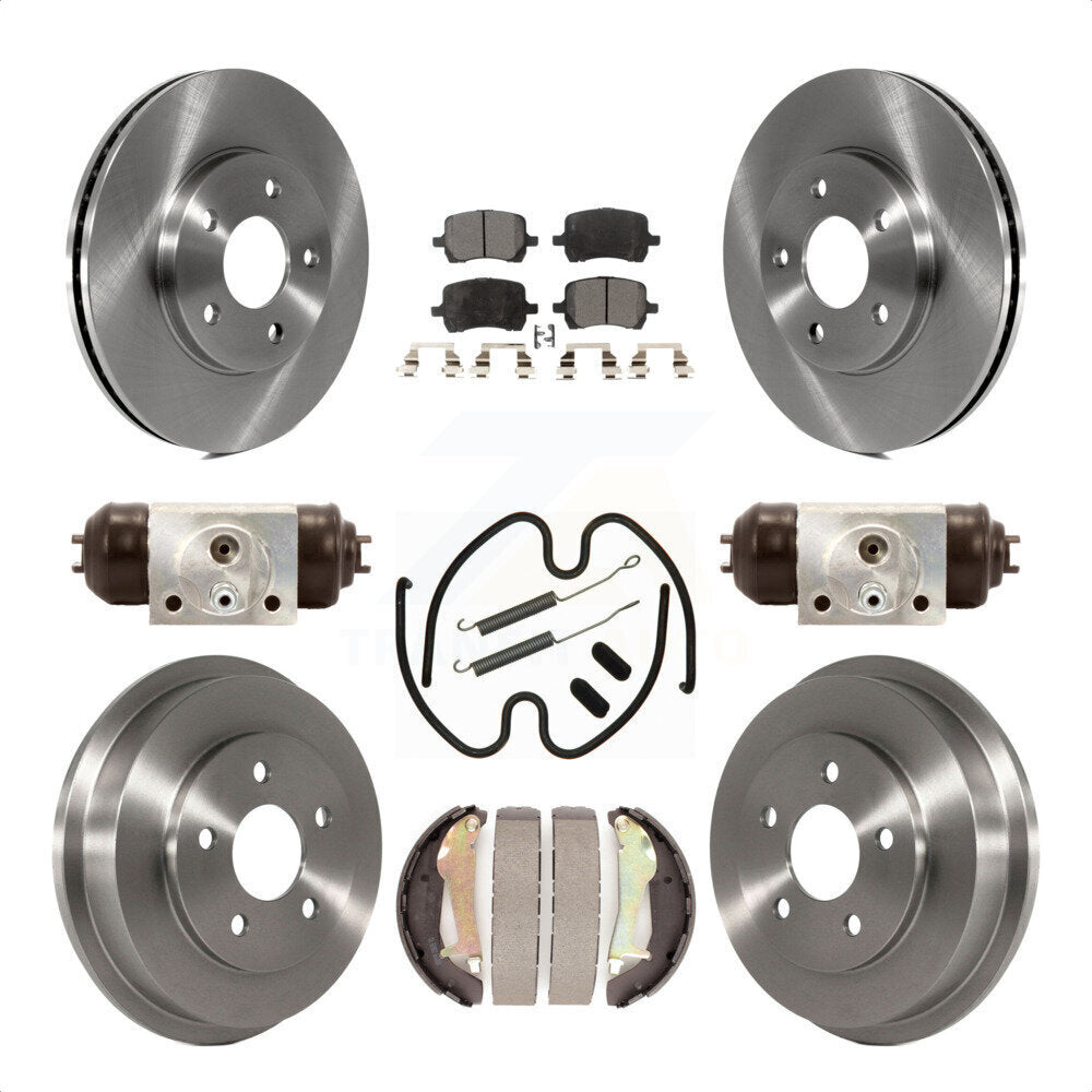 Front Rear Disc Brake Rotors Semi-Metallic Pads And Drum Kit (9Pc) For 2009 Chevrolet HHR LT Panel LS K8F-102193 by Transit Auto