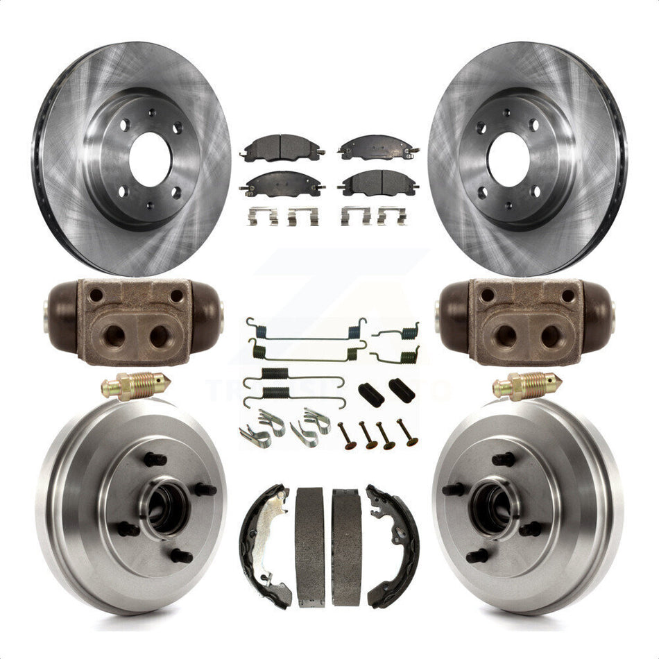 Front Rear Disc Brake Rotors Semi-Metallic Pads And Drum Kit (9Pc) For Ford Focus K8F-102198 by Transit Auto