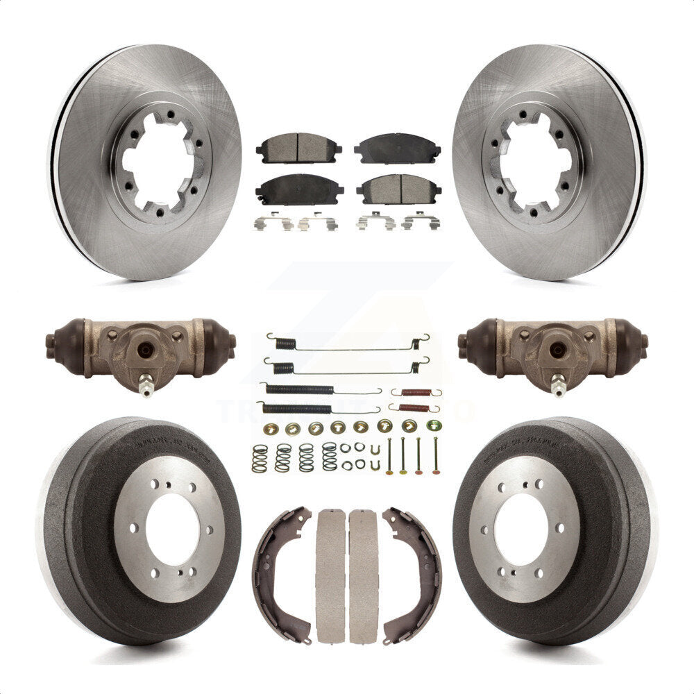 Front Rear Disc Brake Rotors Semi-Metallic Pads And Drum Kit (9Pc) For Nissan Pathfinder Infiniti QX4 INFINITI K8F-102209 by Transit Auto