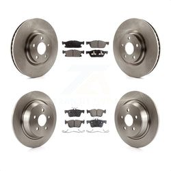 Front Rear Disc Brake Rotors And Semi-Metallic Pads Kit For Ford Edge K8F-102232