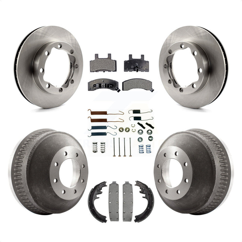 Front Rear Disc Brake Rotors Semi-Metallic Pads And Drum Kit (7Pc) For 1988-1989 K3500 Chevrolet GMC K8F-102263 by Transit Auto