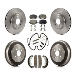 Front Rear Disc Brake Rotors Semi-Metallic Pads And Drum Kit (7Pc) For 2006 Pontiac Pursuit With Brakes K8F-102268