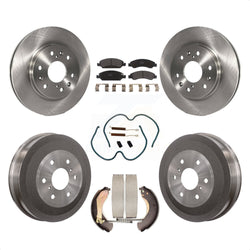 Front Rear Disc Brake Rotors Semi-Metallic Pads And Drum Kit (7Pc) For 2009-2009 Chevrolet Silverado 1500 GMC Sierra Except Vehicles Using Hold Down Pins K8F-102275