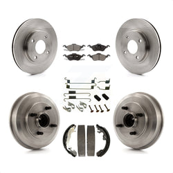 Front Rear Disc Brake Rotors Semi-Metallic Pads And Drum Kit (7Pc) For Ford Focus Wheel Bearing Includes K8F-102284