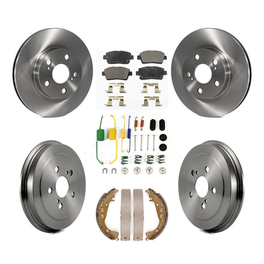 Front Rear Disc Brake Rotors Semi-Metallic Pads And Drum Kit (7Pc) For 2008 Toyota Prius K8F-102328 by Transit Auto