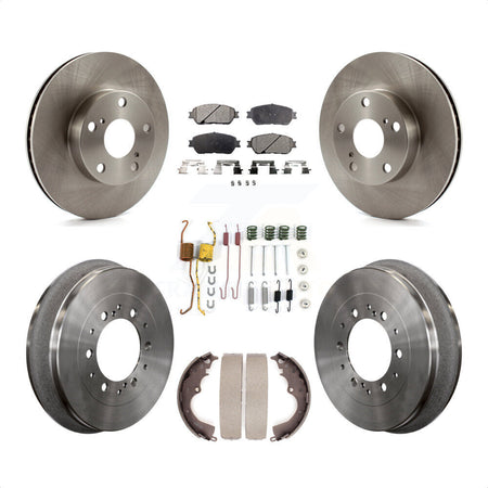 Front Rear Disc Brake Rotors Semi-Metallic Pads And Drum Kit (7Pc) For 2015 Toyota Tacoma 4WD With 5 Lug Wheels K8F-102332 by Transit Auto