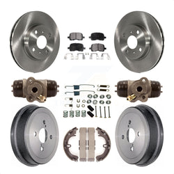 Front Rear Disc Brake Rotors Semi-Metallic Pads And Drum Kit (9Pc) For Toyota Corolla Chevrolet Prizm Non-ABS K8F-102374
