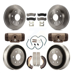 Front Rear Disc Brake Rotors Semi-Metallic Pads And Drum Kit (9Pc) For Chevrolet Silverado 1500 GMC Sierra Classic With 7000 Lb GVW K8F-102400