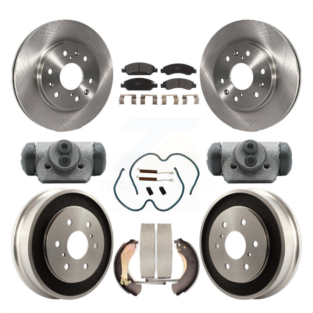 Front Rear Disc Brake Rotors Semi-Metallic Pads And Drum Kit (9Pc) For Chevrolet Silverado 1500 GMC Sierra Classic K8F-102410 by Transit Auto