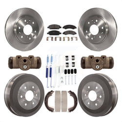 Front Rear Disc Brake Rotors Semi-Metallic Pads And Drum Kit (9Pc) For Chevrolet Silverado 1500 GMC Sierra With 6400 Lb GVW K8F-102413