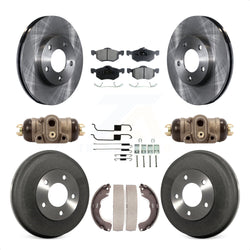 Front Rear Disc Brake Rotors Semi-Metallic Pads And Drum Kit (9Pc) For Ford Escape Mazda Tribute Mercury Mariner K8F-102427