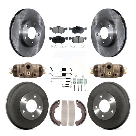 Front Rear Disc Brake Rotors Semi-Metallic Pads And Drum Kit (9Pc) For Ford Escape Mazda Tribute Mercury Mariner K8F-102427 by Transit Auto