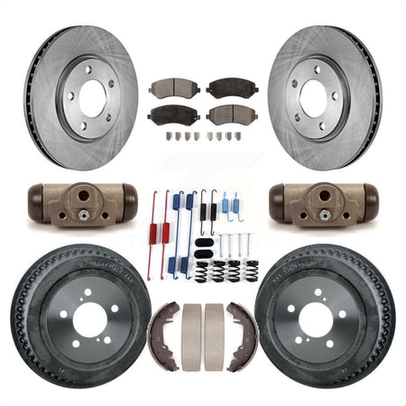 Front Rear Disc Brake Rotors Semi-Metallic Pads And Drum Kit (9Pc) For Dodge Grand Caravan Chrysler Voyager K8F-102447 by Transit Auto