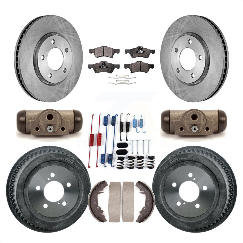 Front Rear Disc Brake Rotors Semi-Metallic Pads And Drum Kit (9Pc) For Dodge Chrysler Town & Country Grand Caravan K8F-102448 by Transit Auto