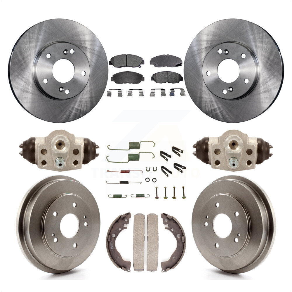 Front Rear Disc Brake Rotors Semi-Metallic Pads And Drum Kit (9Pc) For 2011 Honda Civic GX K8F-102465 by Transit Auto