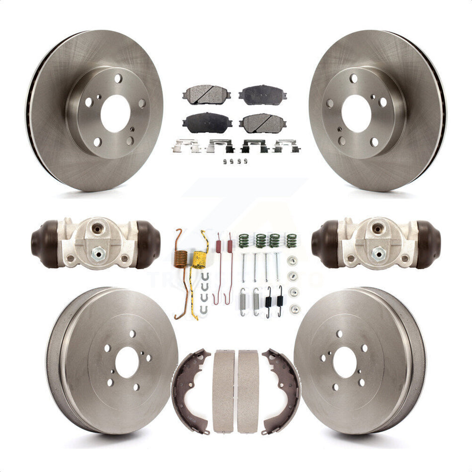 Front Rear Disc Brake Rotors Semi-Metallic Pads And Drum Kit (9Pc) For Toyota Tacoma With 5 Lug Wheels K8F-102481 by Transit Auto