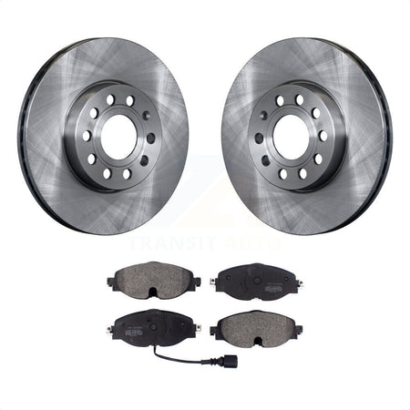 Front Disc Brake Rotors And Semi-Metallic Pads Kit For Volkswagen Jetta Audi Golf A3 SportWagen Quattro e-Golf Taos K8F-102496 by Transit Auto