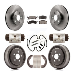 Front Rear Disc Brake Rotors Semi-Metallic Pads And Drum Kit (9Pc) For 2003 Chevrolet Cavalier With 225mm x 45mm Size K8F-102500