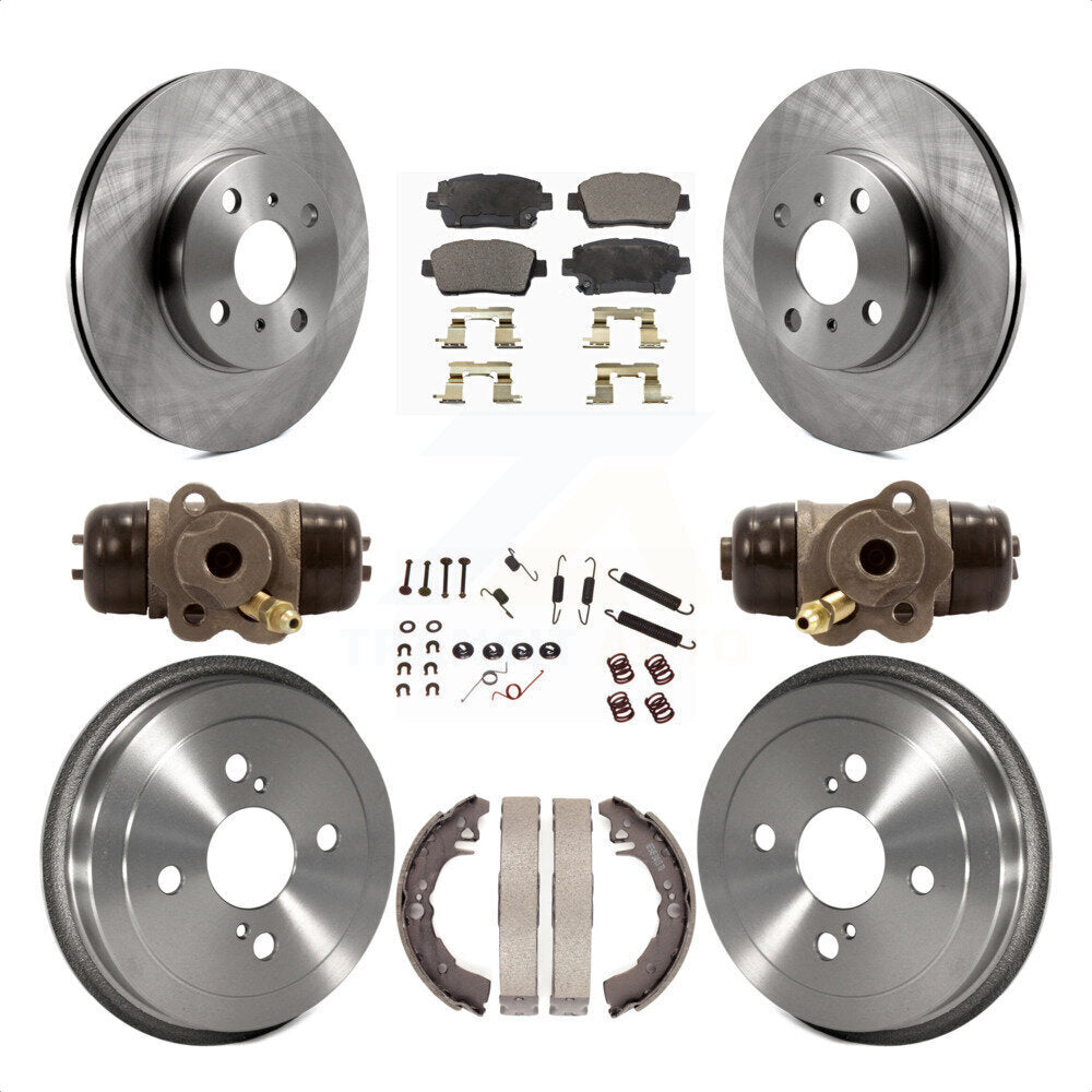 Front Rear Disc Brake Rotors Semi-Metallic Pads And Drum Kit (9Pc) For 2001-2005 Toyota Echo K8F-102542 by Transit Auto