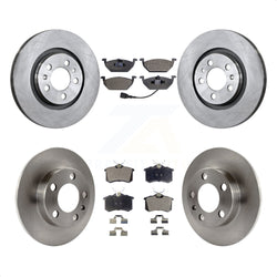 Front Rear Disc Brake Rotors And Semi-Metallic Pads Kit For 2007-2010 Volkswagen Beetle With 280mm Diameter Rotor K8F-102558